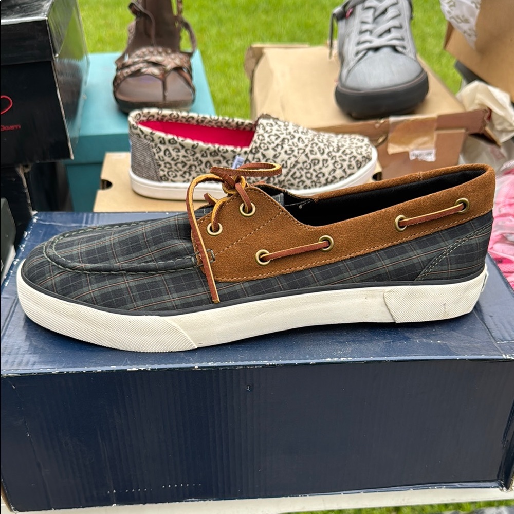 Polo by Ralph Lauren Gray and Brown Boat Shoes